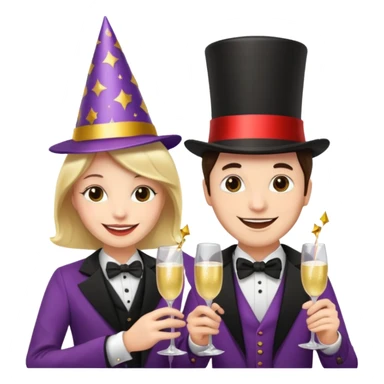 magician couple celebrat his birthday  sticker