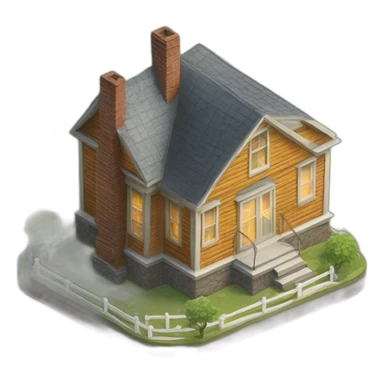 Whiskey glass house isometric sticker