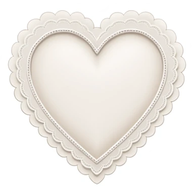white heart with a lace border sticker