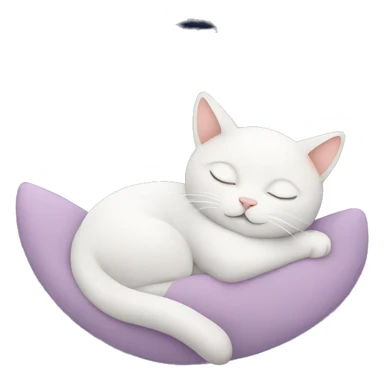 Cat sleep with moon sticker