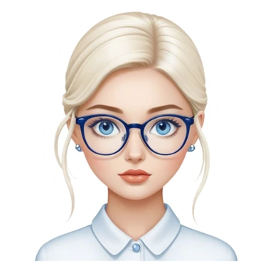 Hyper Realistic beautiful dior model, blue eyes and glasses  sticker