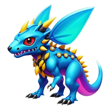  exotic colorful Protogen-Fakémon-Pokémon-Spectrobes-Digimon-Vernid-creature sticker