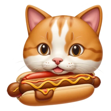 Cat eats hotdog sticker