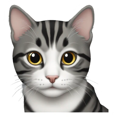 black and white tabby cat sticker