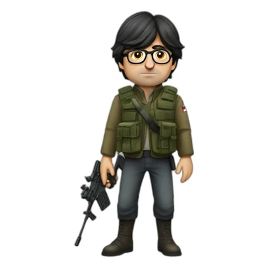 carles puigdemont as palestinian guerrilla warrior sticker