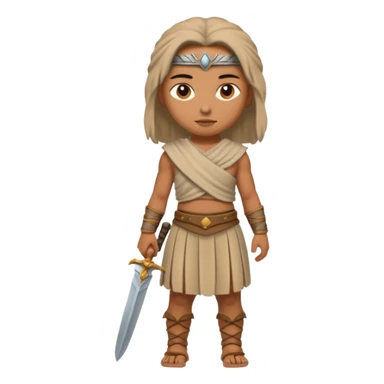 beige ancient warrior cloth skirt sticker