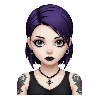 Goth girl with tats  sticker