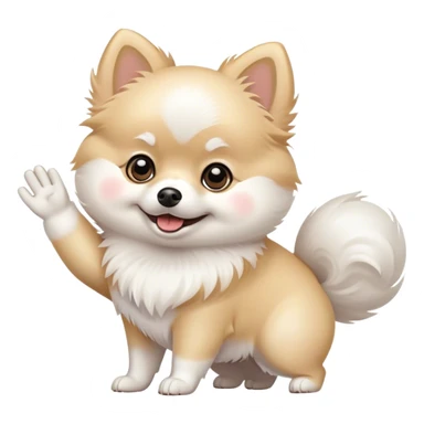 White pomeranian waves  sticker