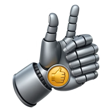 robot hand closed fist but the thumb is up sticker