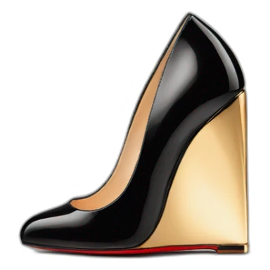 WEDGE LOUBOUTIN black PATENT sticker