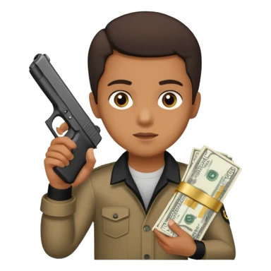 A brown kid holding a black glock 19 and cash sticker