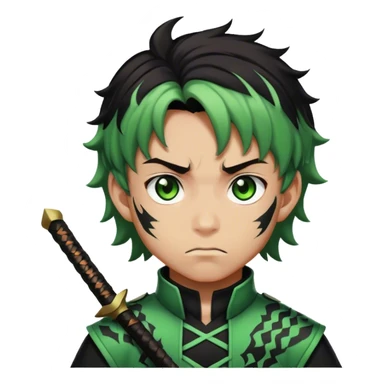 boy in demon slayer uniform sticker