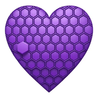 purple heart with a honeycomb pattern sticker