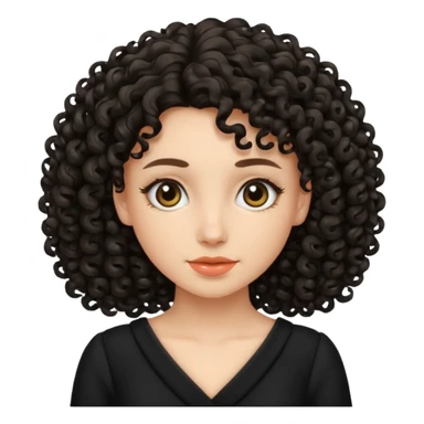 black dress curly hair sticker