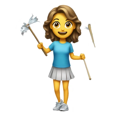 A girl with a cheering rod sticker