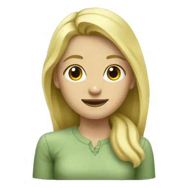 Blonde girl paining a wall sage green sticker