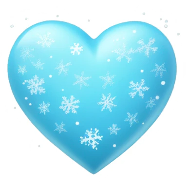 Light blue heart with small snowflakes sticker