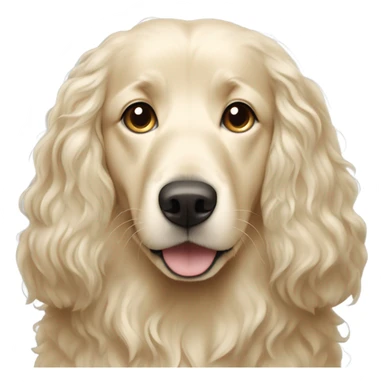  woman with long dark hair and English cream golden retriever curly haired dog sticker