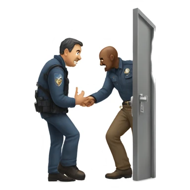 man being booted out the door sticker