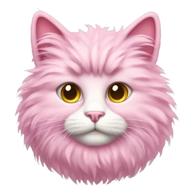 Pink fluffy cat sticker