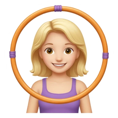 girl with  holding 2 hula hoops sticker