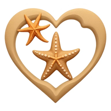 beach themed heart sticker
