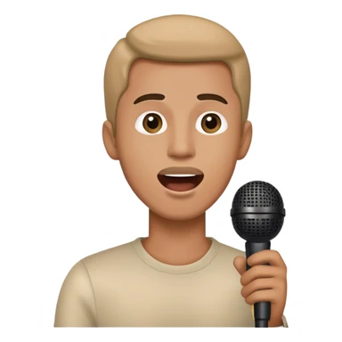 Man holding a microphone, singing or speaking sticker