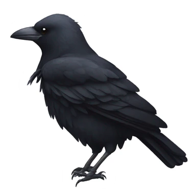 A corvid wearing a bow sticker