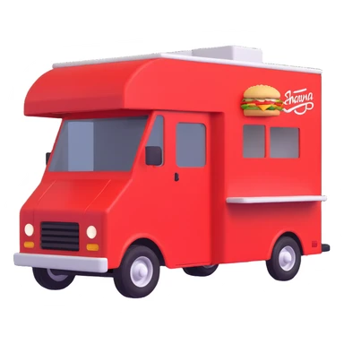 generate me a 3D red truck shawarma food truck sticker