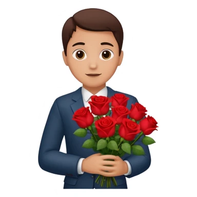 roses boquet in one hand held boquet sticker