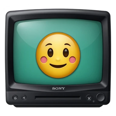 старый черный телевизор Sony с ярко зеленым пиксельным экраном sticker