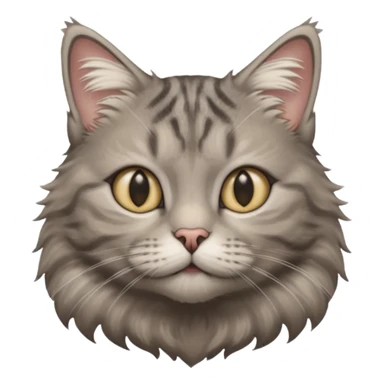 A high-resolution photo-realistic digital illustration of a solid grey tabby cat, chest upward sticker