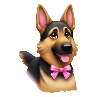 german shepherd with pink bow  sticker