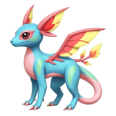 Salandit-Flygon-Sylveon-Umbreon-fusion-Pokémon-hybrid-creature  sticker