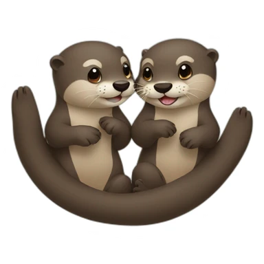 Two otter loves each other sticker
