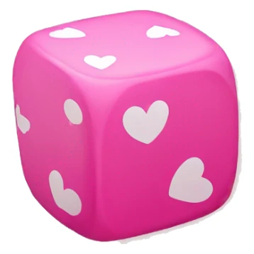 Pink dice with hearts sticker