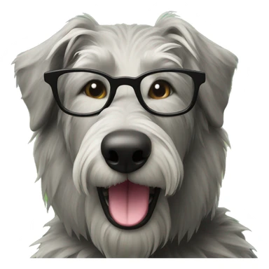 Wolfhound with glasses in Forest background  sticker