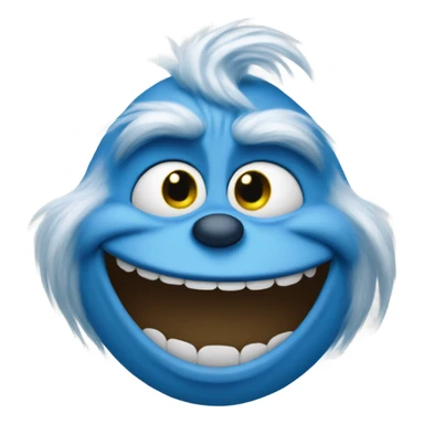 Blue grinch smiling sticker