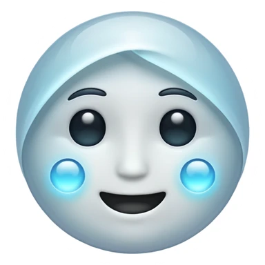 soul emoji, simple, glowing, ethereal sticker