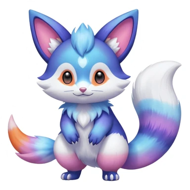 Shiny Exotic Colorful Pastel-Nebula-Gradients Furret-Meowstic-Zangoose-Hybrid (Full body) sticker