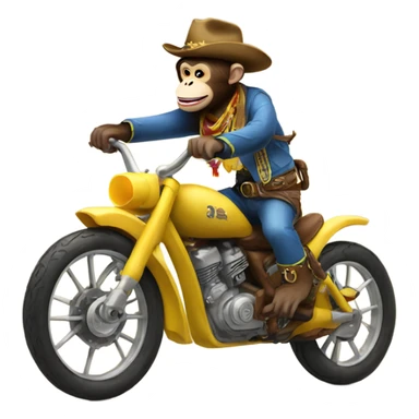 Monkey cowboy riding banana bike sticker
