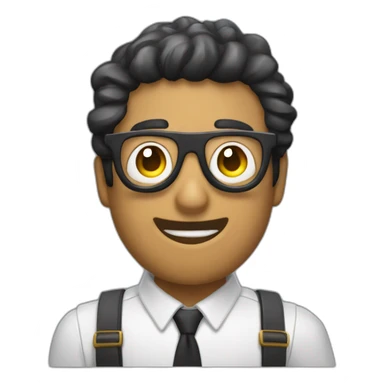 persona con manos soniendo y con gafas  sticker