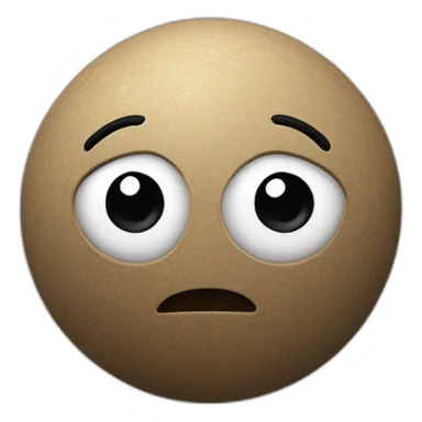 3d sphere with a cartoon bedrock texture with big calm eyes sticker