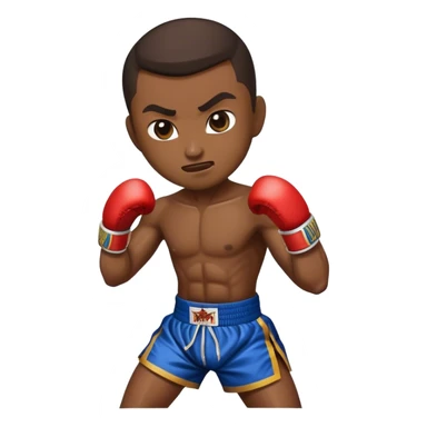 Cinematic Realistic Traditional Muay Thai Emoji, depicted as an intense dynamic martial arts scene featuring a fighter in traditional Muay Thai stance and attire, rendered with rich textures and energetic dramatic lighting that captures the sport's raw power. sticker