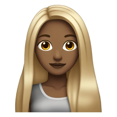 Tan girl with long black and blonde highlights sticker