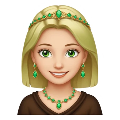 smiling girl with jewelry green eyes sticker
