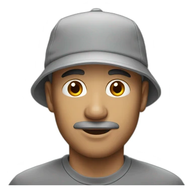 man in grey cap sticker