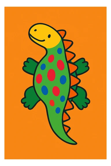top view of a dinosaur sticker