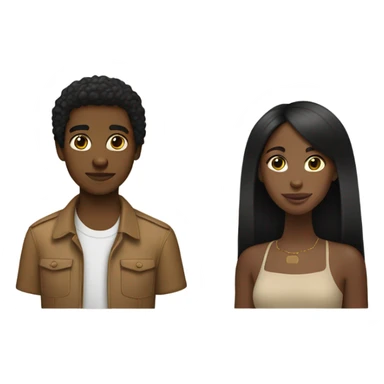 Black girl with straight hair with a tan Honduran boy with black hair  sticker