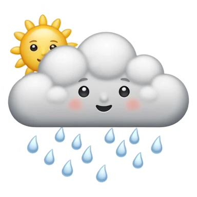 clouds with some snow showers and a tiny sun sticker